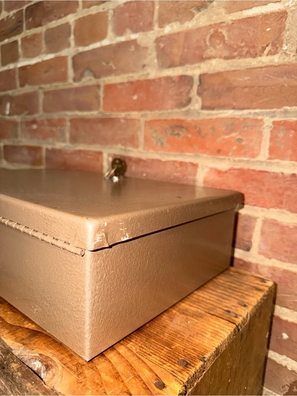 Metal Cash Box with White Handle